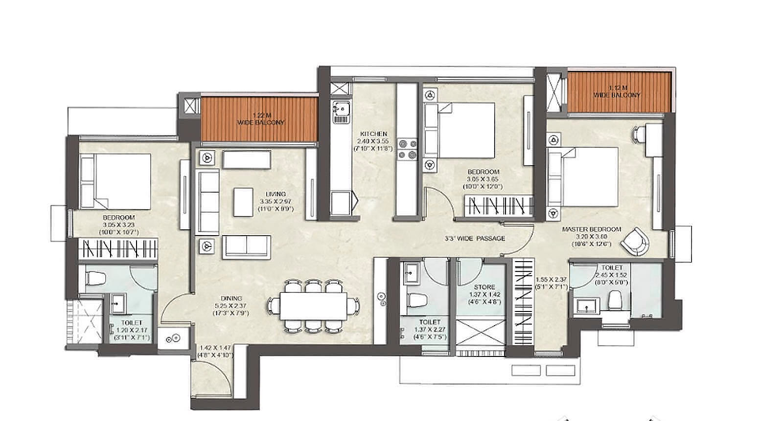 3 BHK Plan